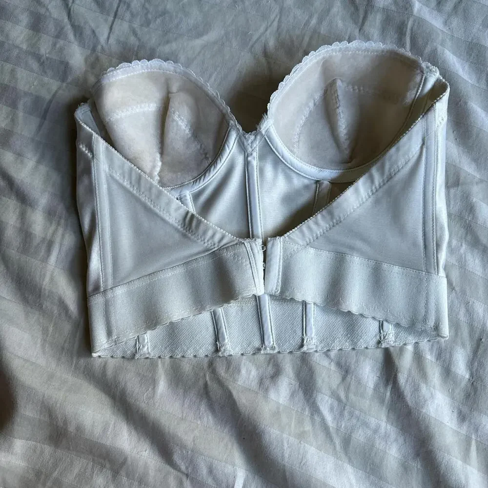 Vintage corset longline bra top lacy - size 36B